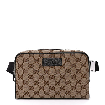 Gucci Monogram Dollar Calfskin Belt Bag Beige Ebony Testa di Moro Marrone Scuro 1 of 13