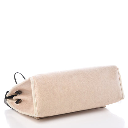Hermes Toile Vache Calfskin Herbag 30 PM Natural Black 5 of 20