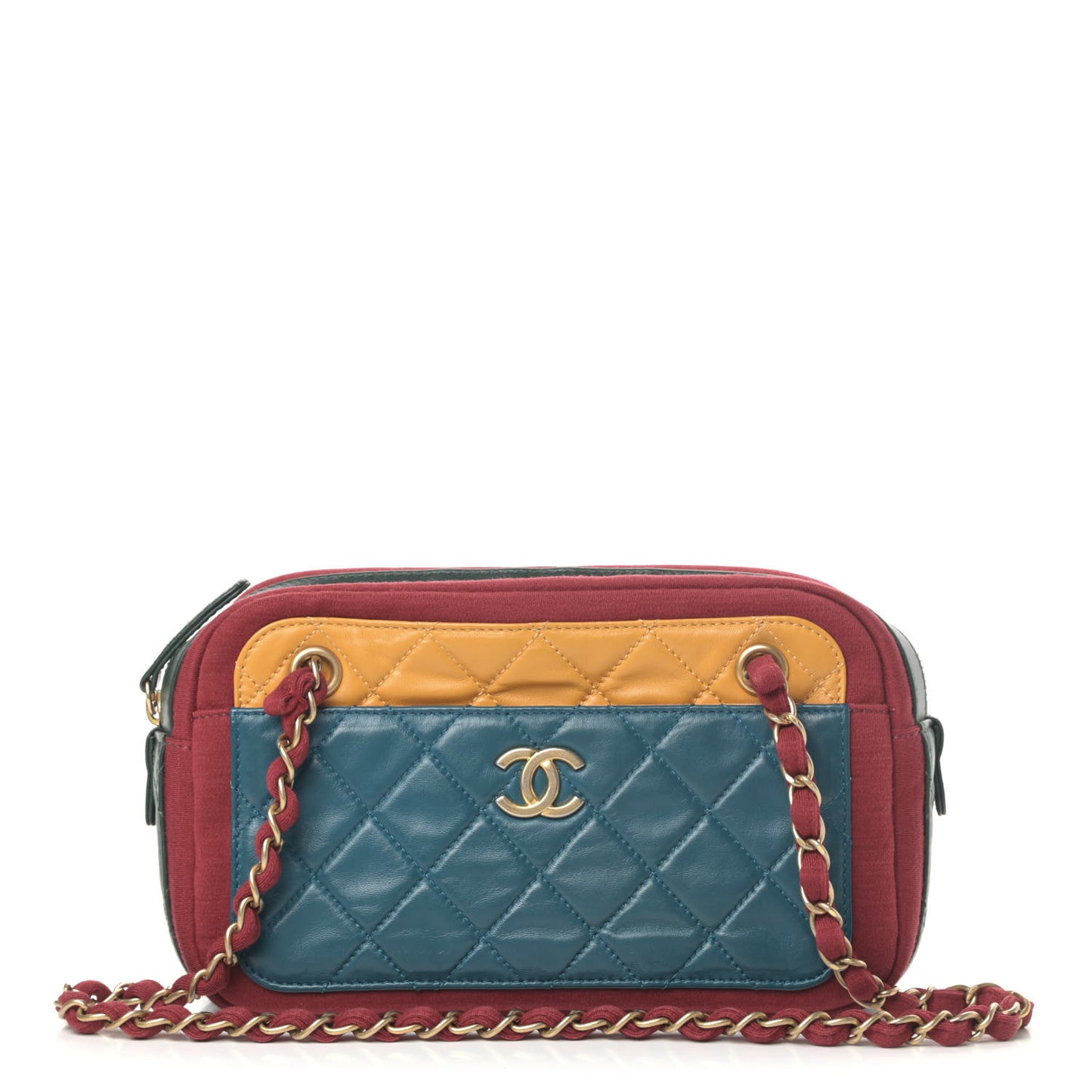 Lambskin Jersey Quilted Camera Case Multicolor