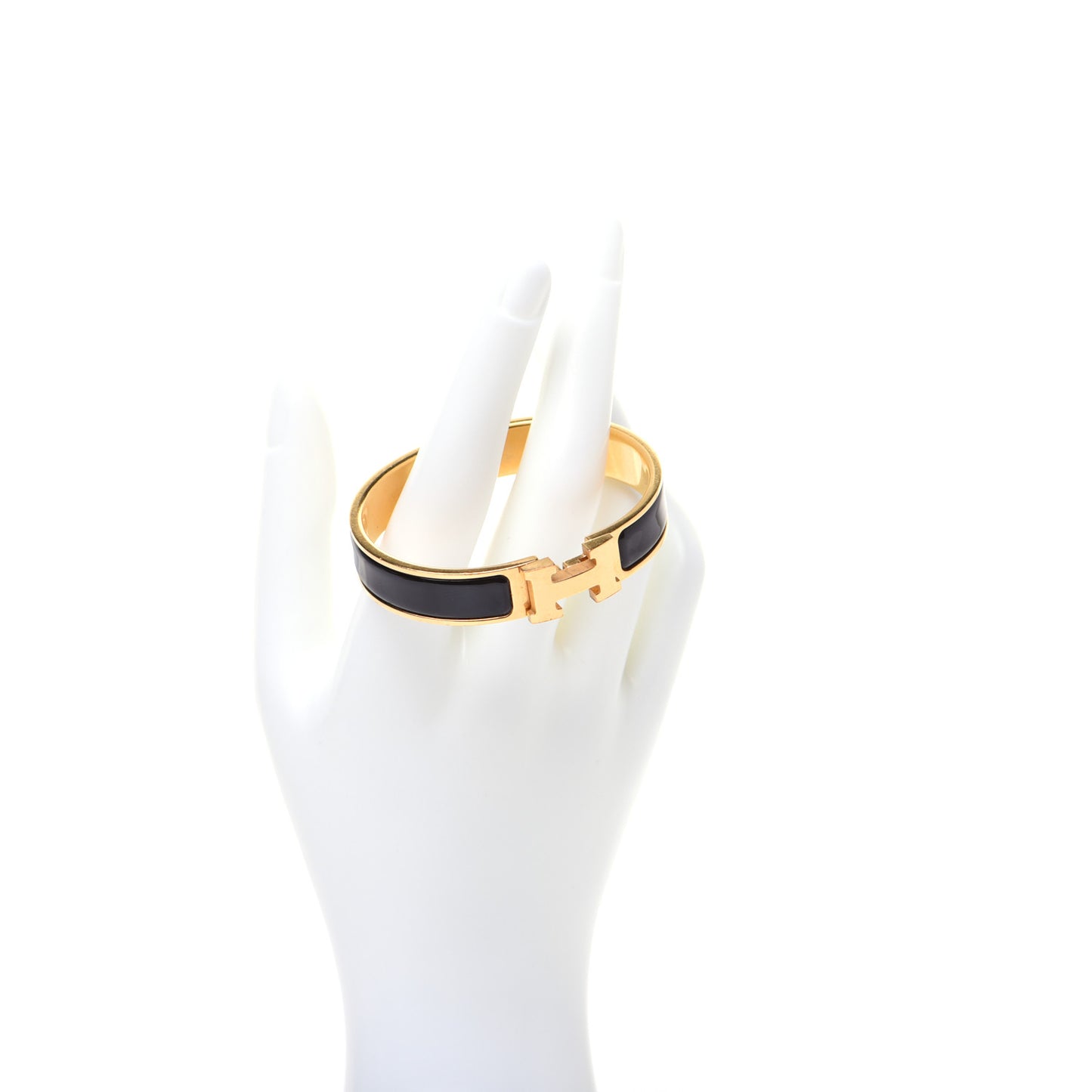 Enamel Narrow Clic Clac H Bracelet PM Black