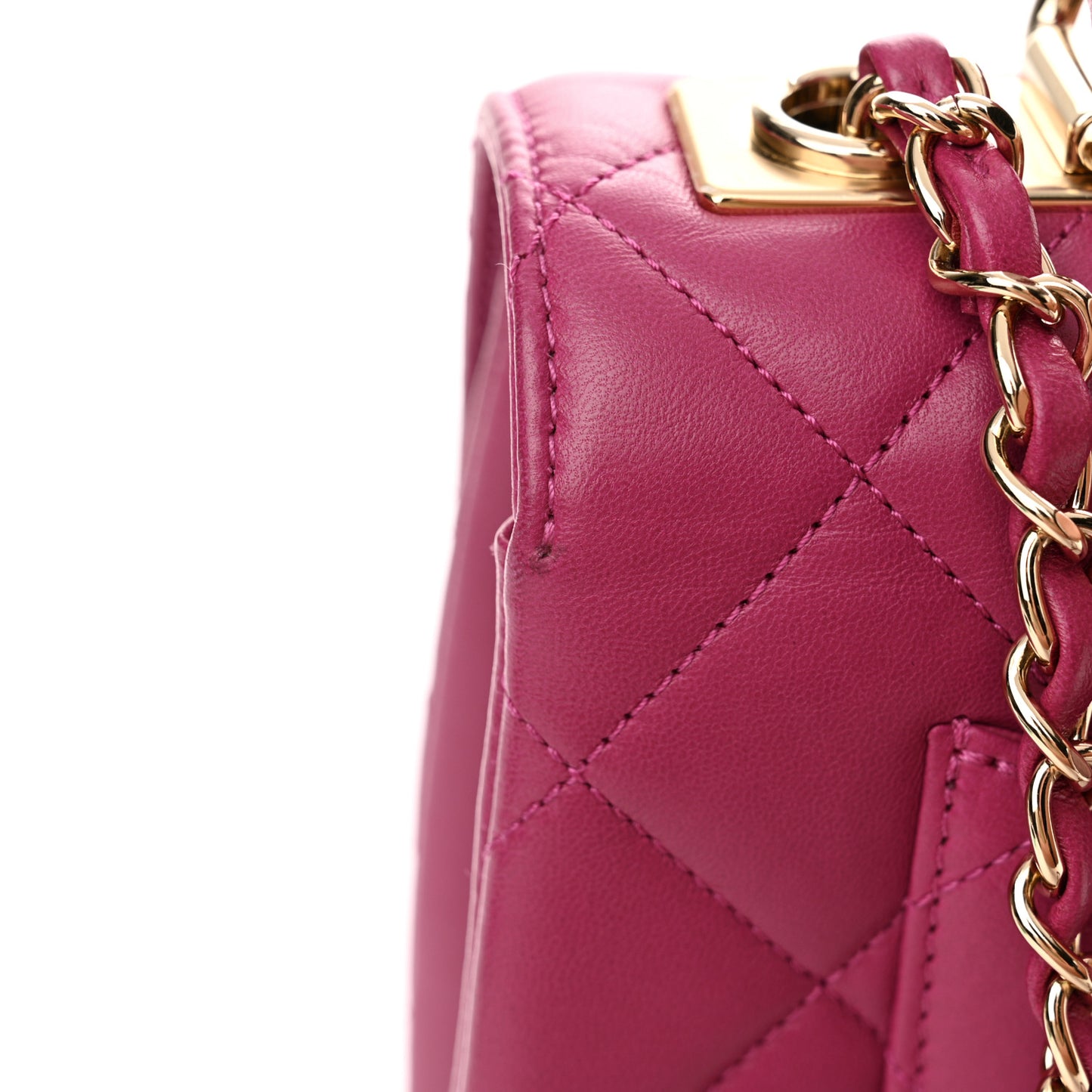 Lambskin Quilted Small Trendy CC Flap Dual Handle Bag Purple