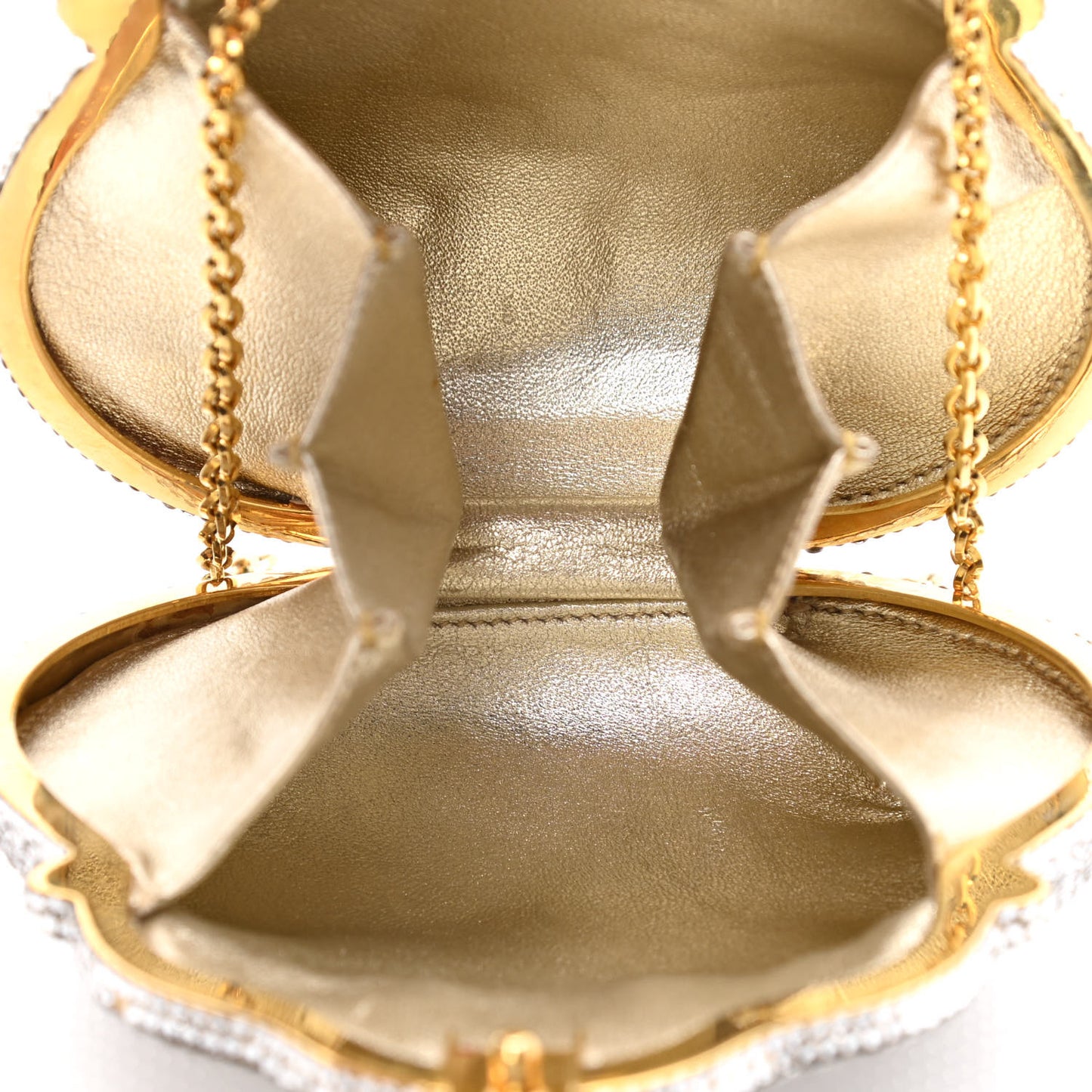 Swarovski Crystal Chatelaine Minaudiere Clutch Silver Gold