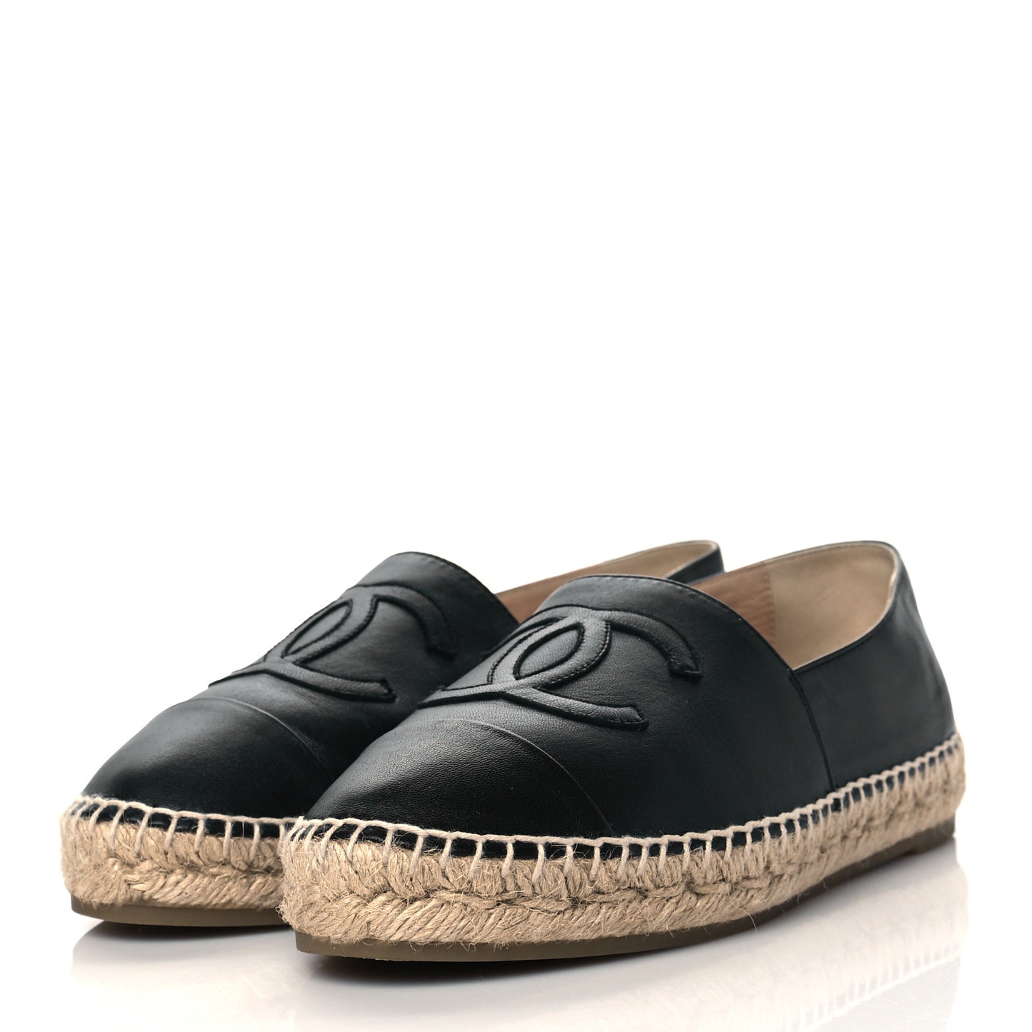 Lambskin CC Espadrilles 38 Black