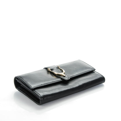 Gucci Calfskin Stirrup Continental Wallet Black 4 of 7