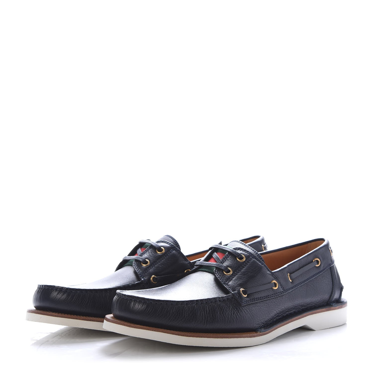 Gucci Calfskin Mens Delta Boat Loafer 10.5 Blue 3 of 9