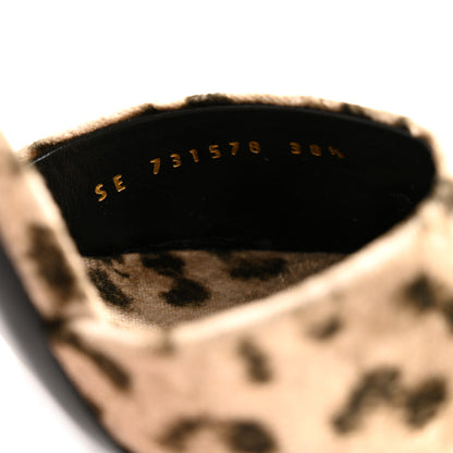 Saint Laurent Velvet Leopard Print Gippy 105 Sandals 38.5 Manto Naturale 9 of 10