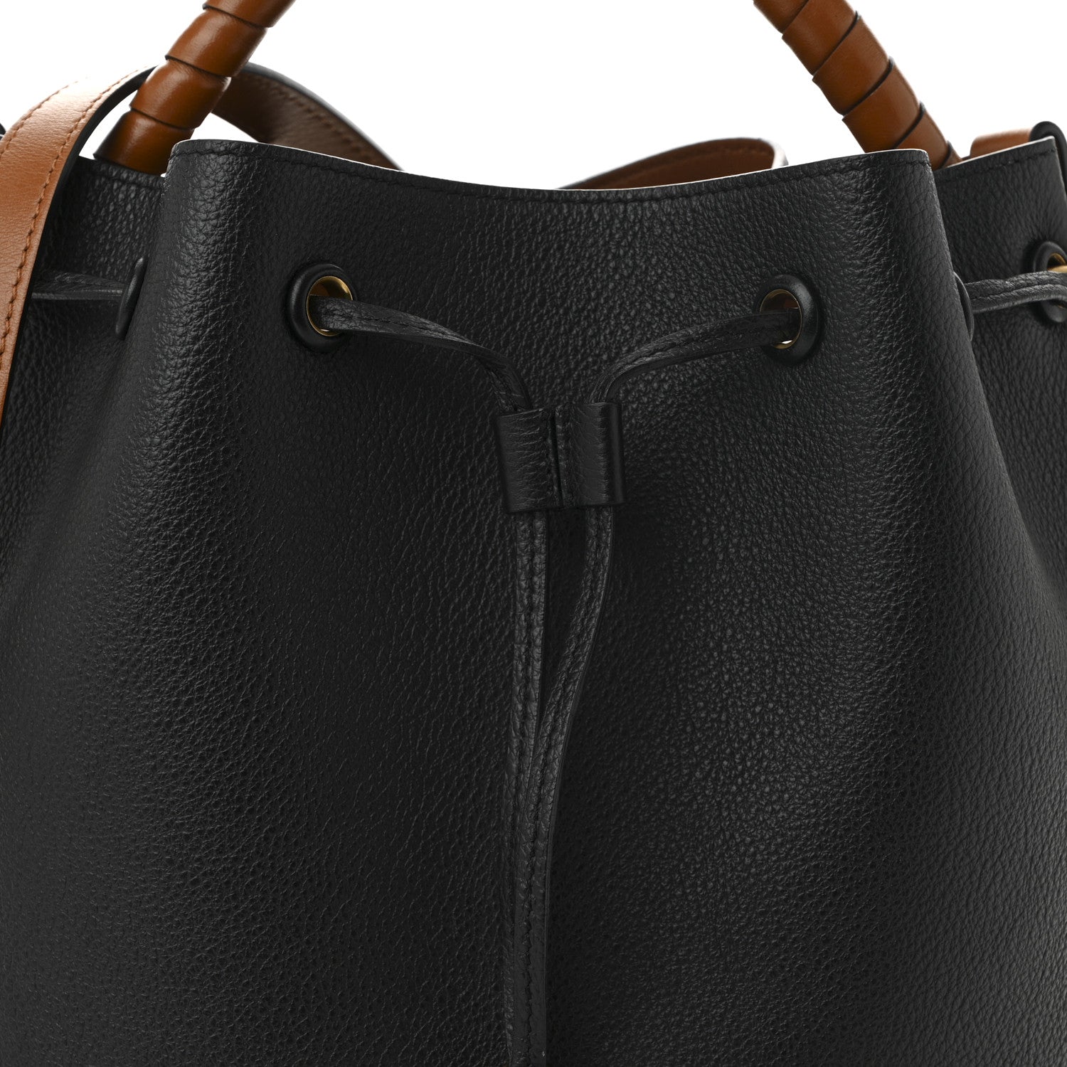 Chloe Grained Calfskin Marcie Bucket Bag Black 8 of 10