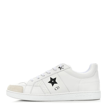 Christian Dior Calfskin Suede Dior Star Low Top Sneakers 38 White Black 1 of 9