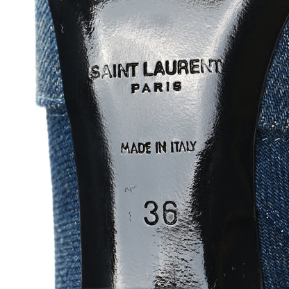Saint Laurent Denim Lou 75 Ankle Zip Boots 36 Blue Jeans 6 of 7