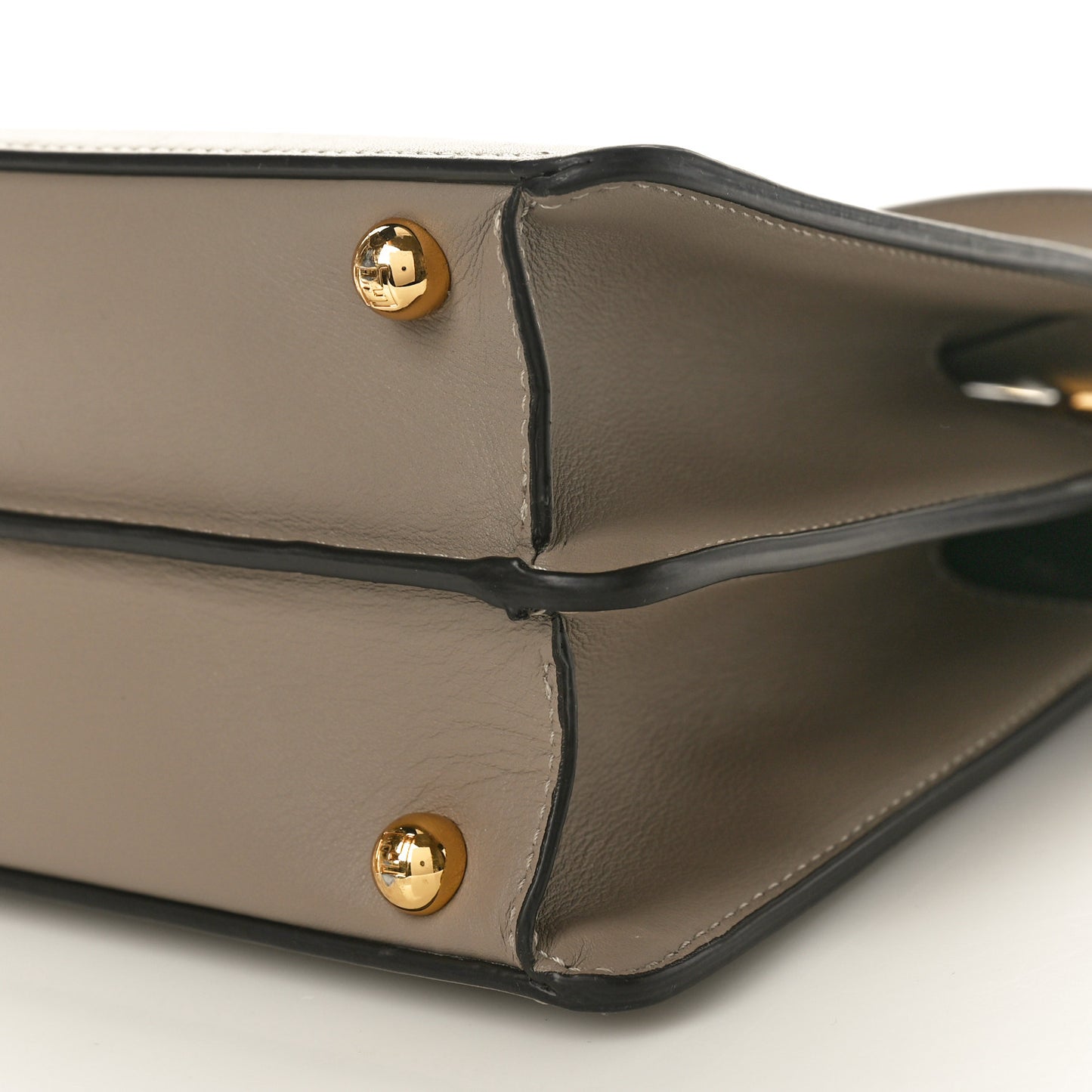 Vitello Seta Shiny Nappa Plexiglass Bi-Color Small Peekaboo I SEE U Satchel Tartaruga Black