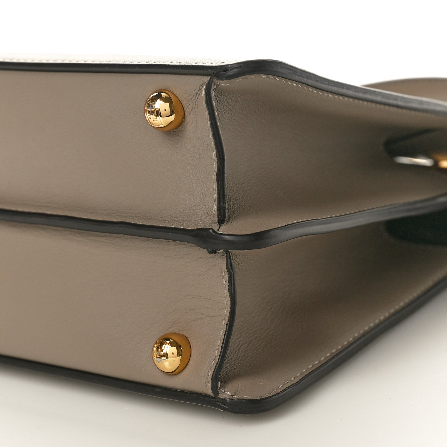 Fendi Vitello Seta Shiny Nappa Plexiglass Bi-Color Small Peekaboo I SEE U Satchel Tartaruga Black 9 of 10