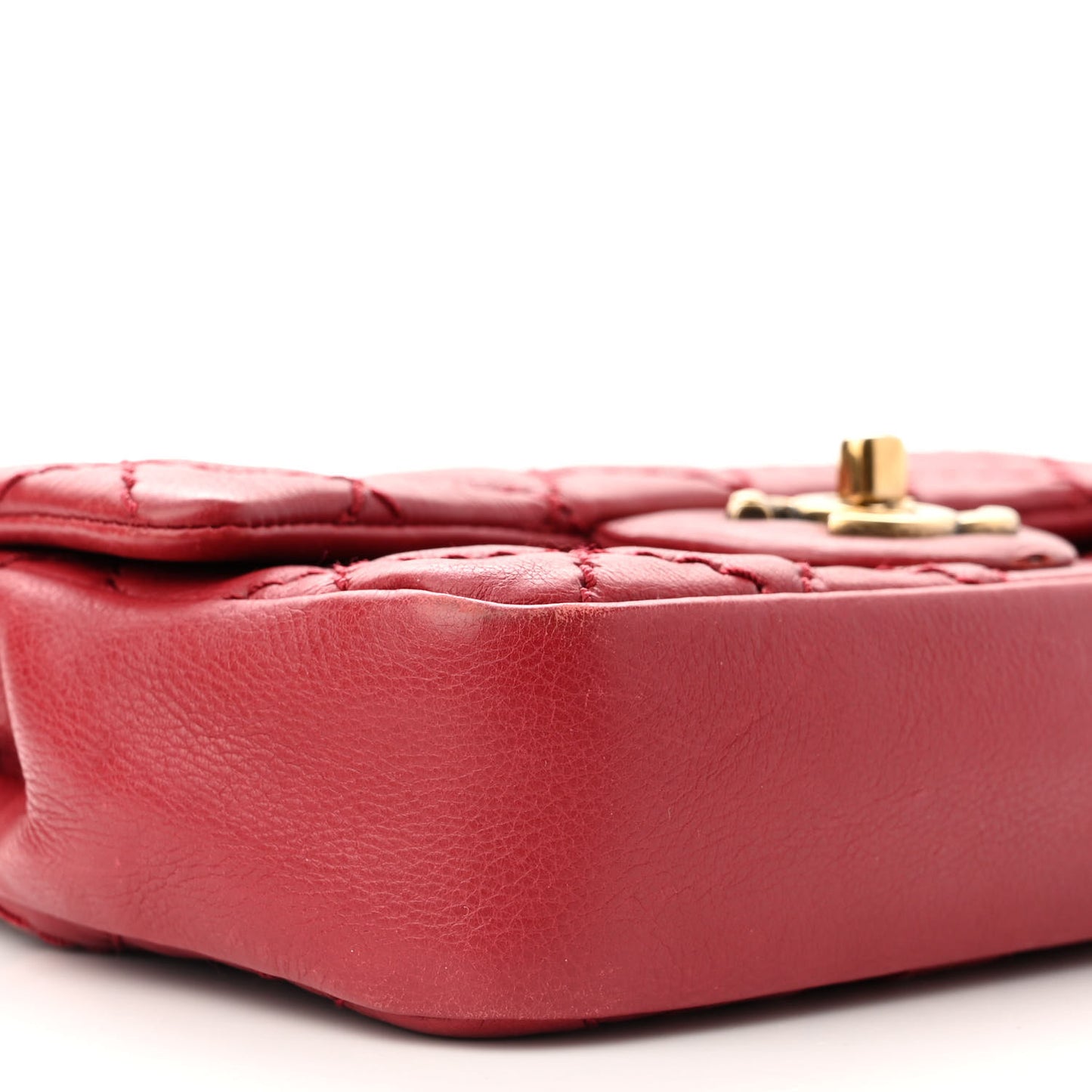 Calfskin Quilted Mini Urban Day Flap Red