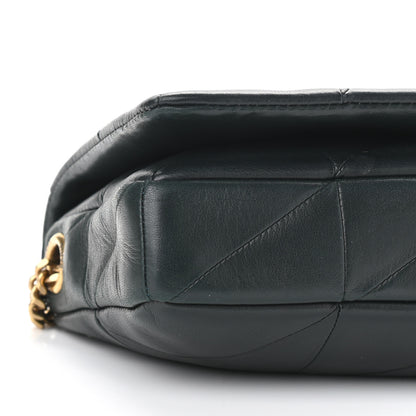 Saint Laurent Lambskin Patchwork Monogram Medium Jamie Baguette Dark Green 7 of 8