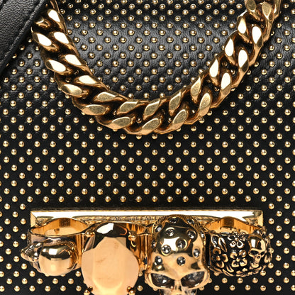 Alexander McQueen Calfskin Studded Mini Jeweled Knuckle Satchel Black 7 of 9
