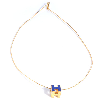 Hermes Enamel Cage d'H Necklace Royal Bleu 4 of 6