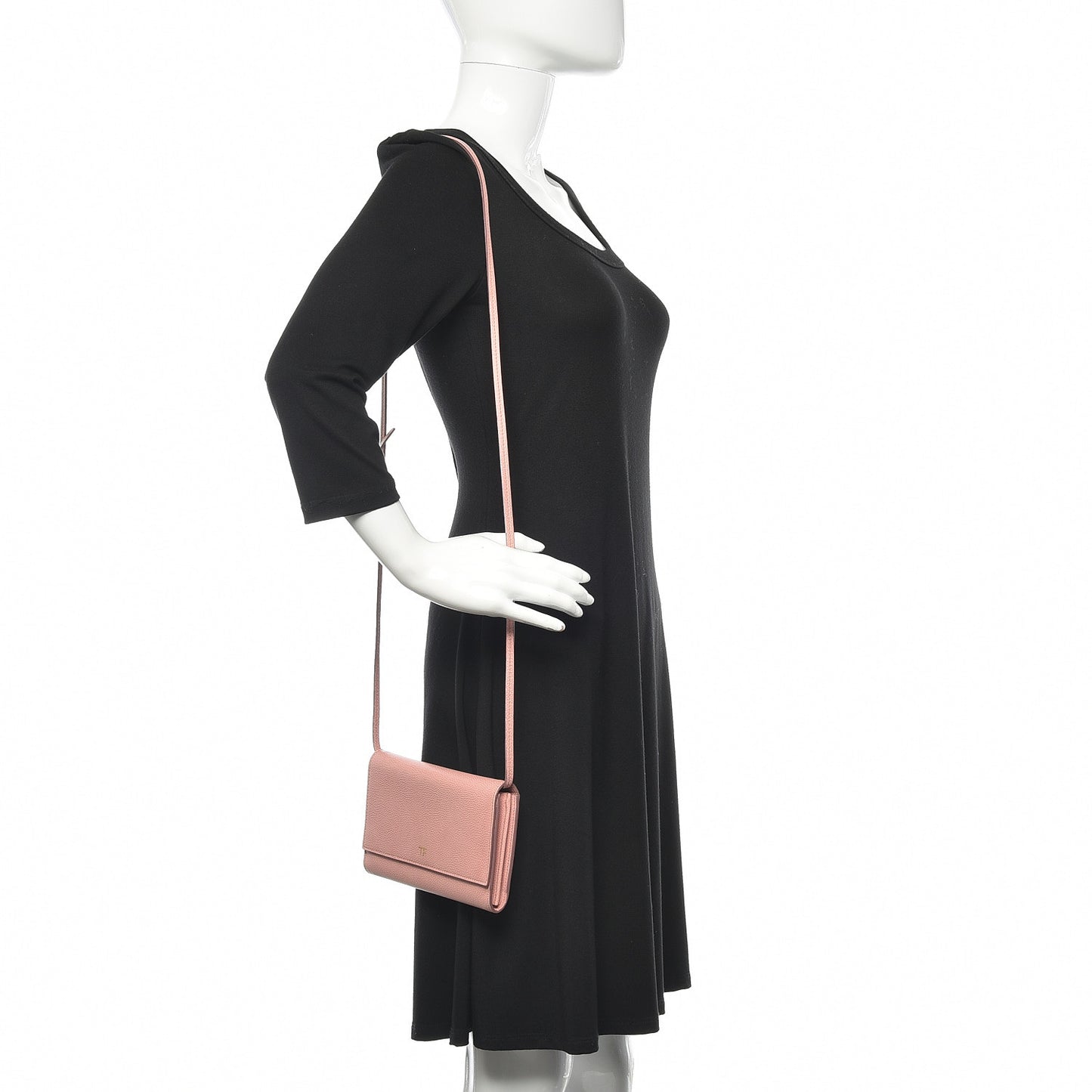 Pebbled Calfskin Wallet On Chain Wild Rose