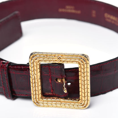 Chanel Crocodile Belt 75 30 Burgundy 4 of 12
