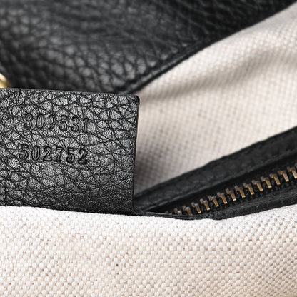 Gucci Pebbled Calfskin Medium Twill Shoulder Bag Black 7 of 10