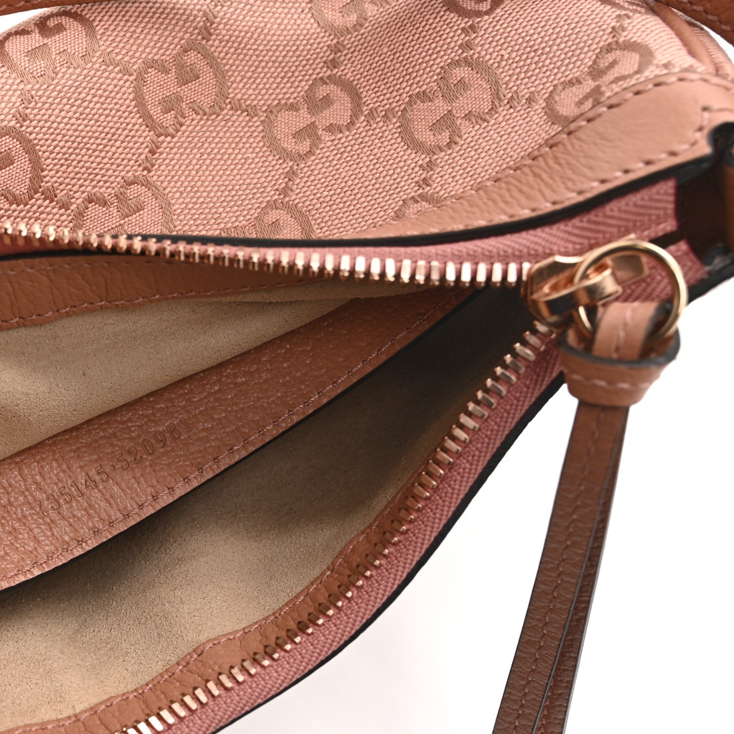 Gucci Monogram Textured Dollar Calfskin Small Ophidia Hobo Cloche Rose Pink 7 of 11