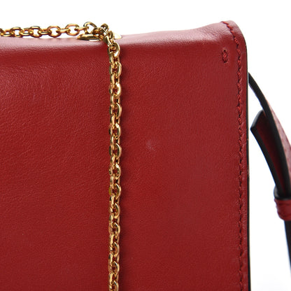 Valentino Garavani Vitello Shoulder Flap Bag Red 9 of 10
