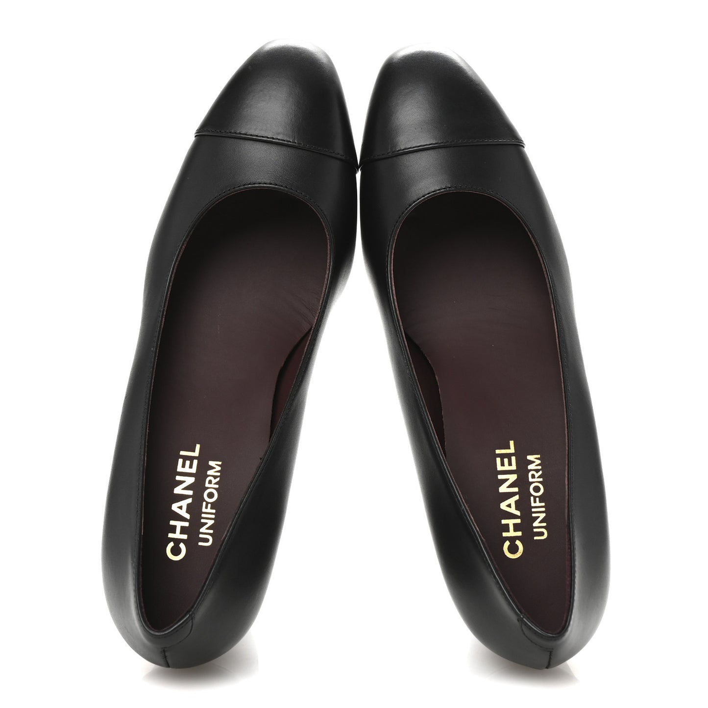 Lambskin Cap Toe CC Uniform Pumps 37.5 Black
