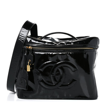 Chanel Patent CC Vanity Cosmetic Case Black 1 of 15