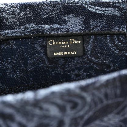 Christian Dior Canvas Embroidered Medium Dioriviera Toile De Jouy Book Tote Blue Black 6 of 10