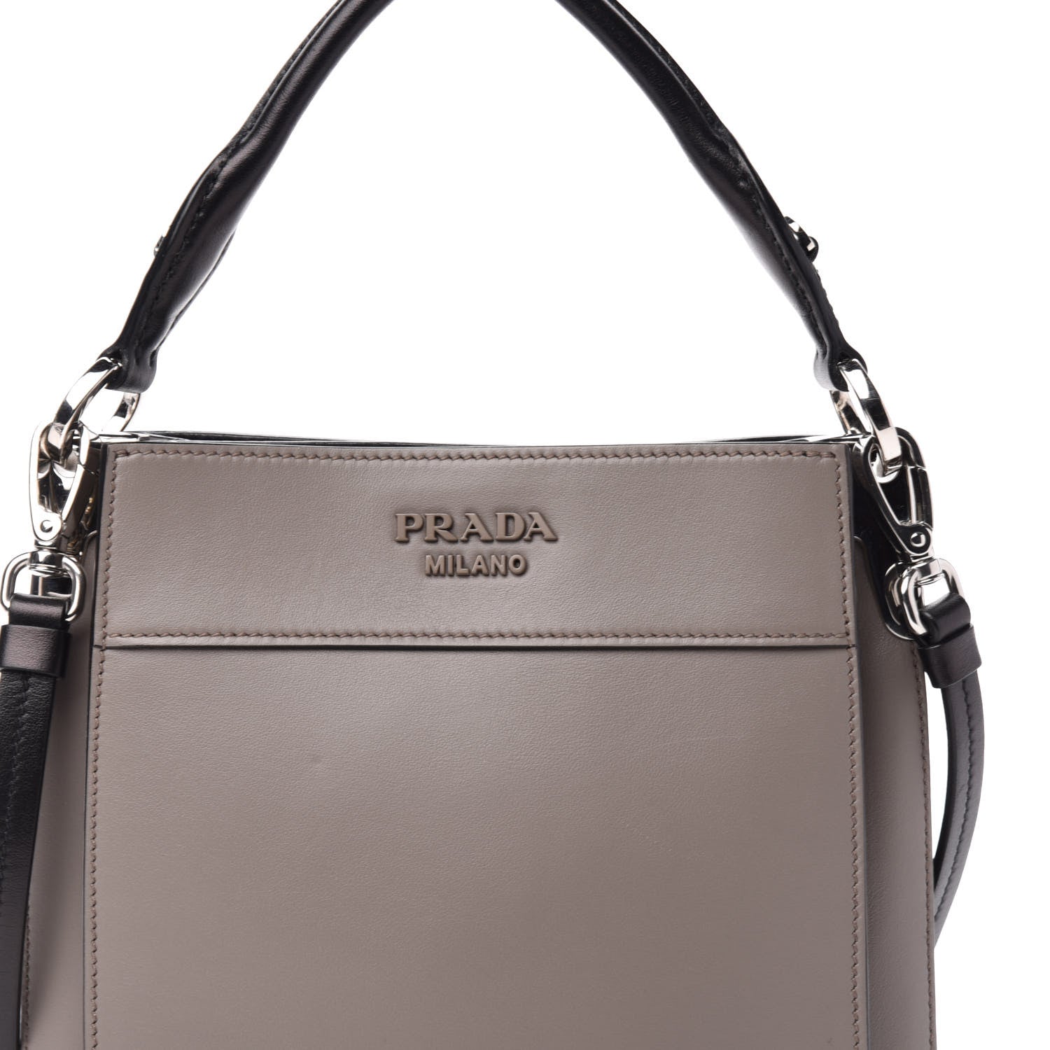 Prada City Calfskin Small Margit Bag Argilla Black 11 of 11