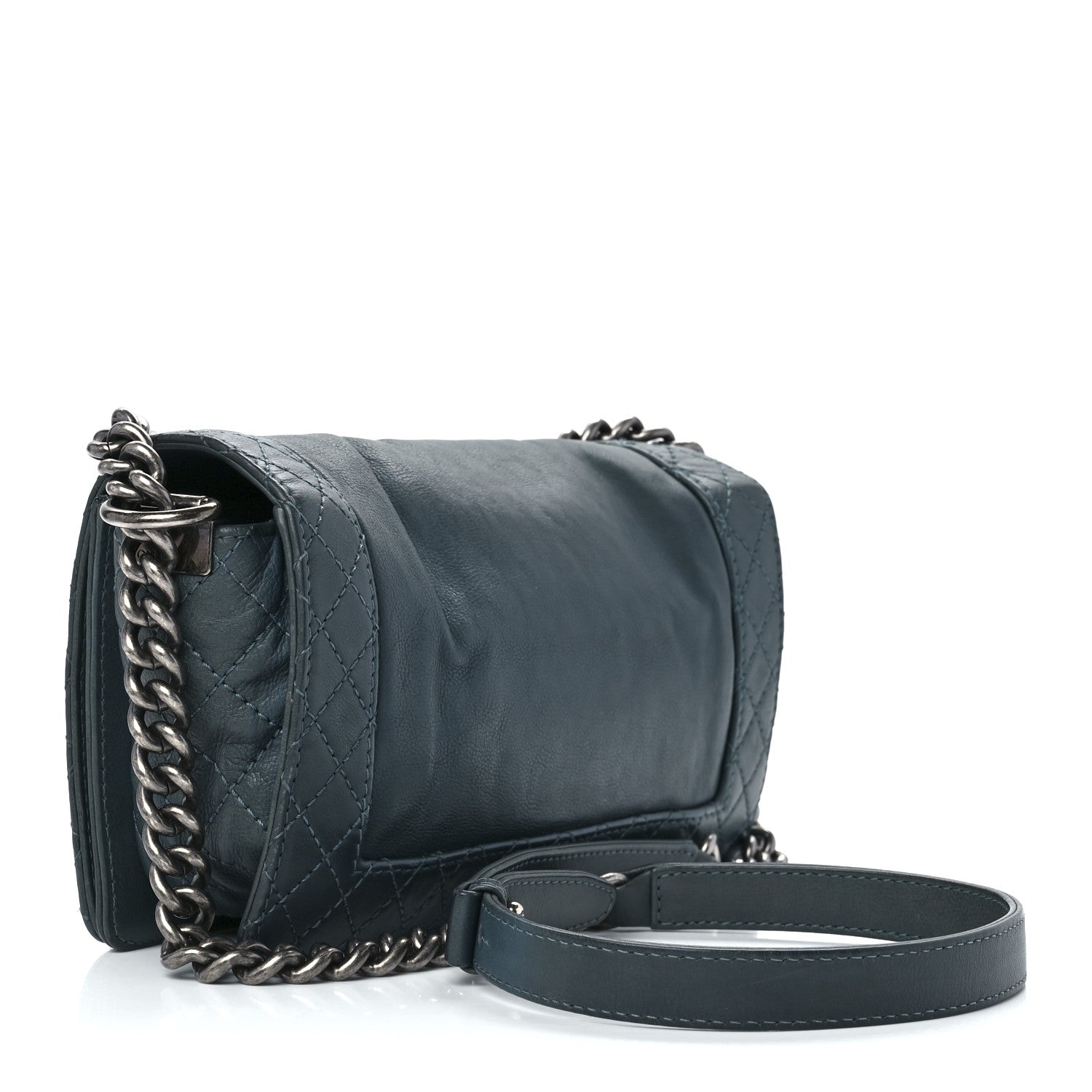 Chanel Calfskin Medium Boy Reverso Flap Blue 3 of 12