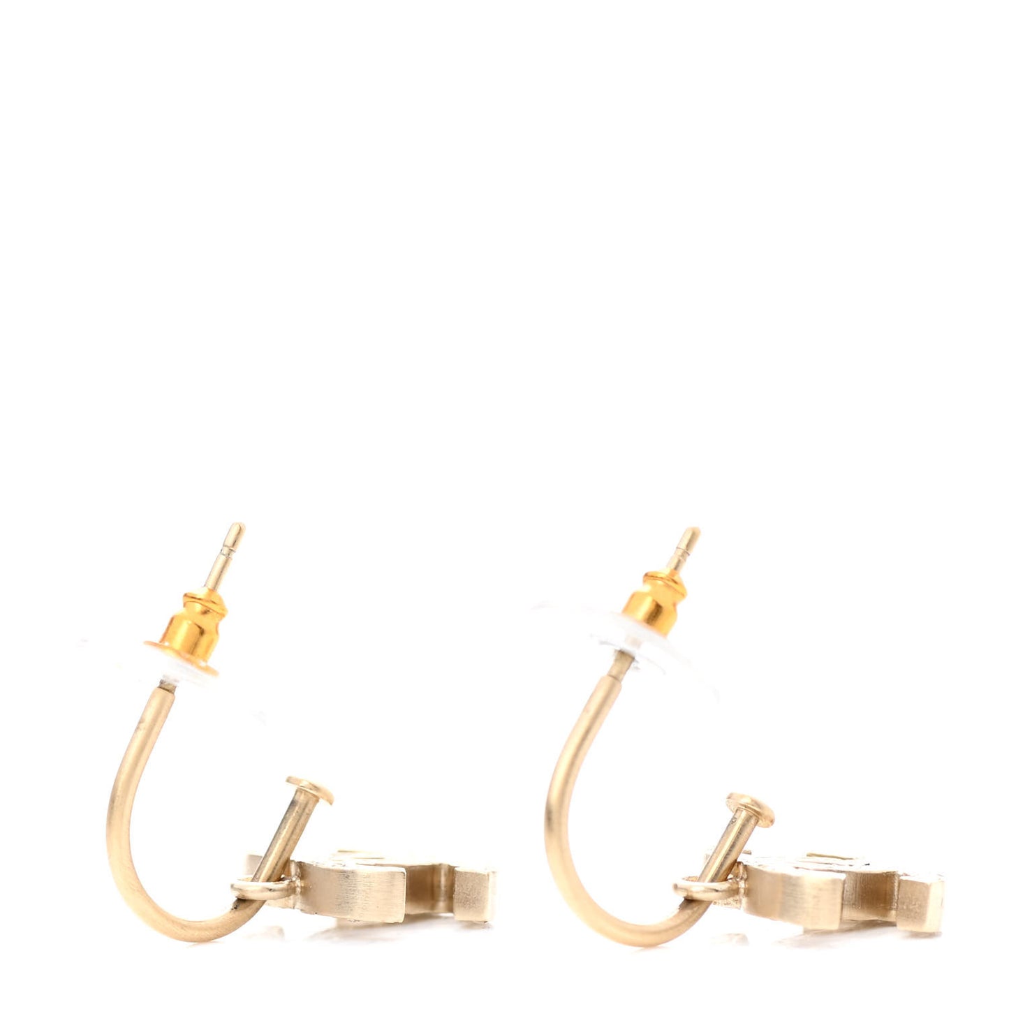 Crystal CC Drop Earrings Gold