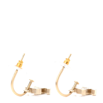 Chanel Crystal CC Drop Earrings Gold 3 of 4