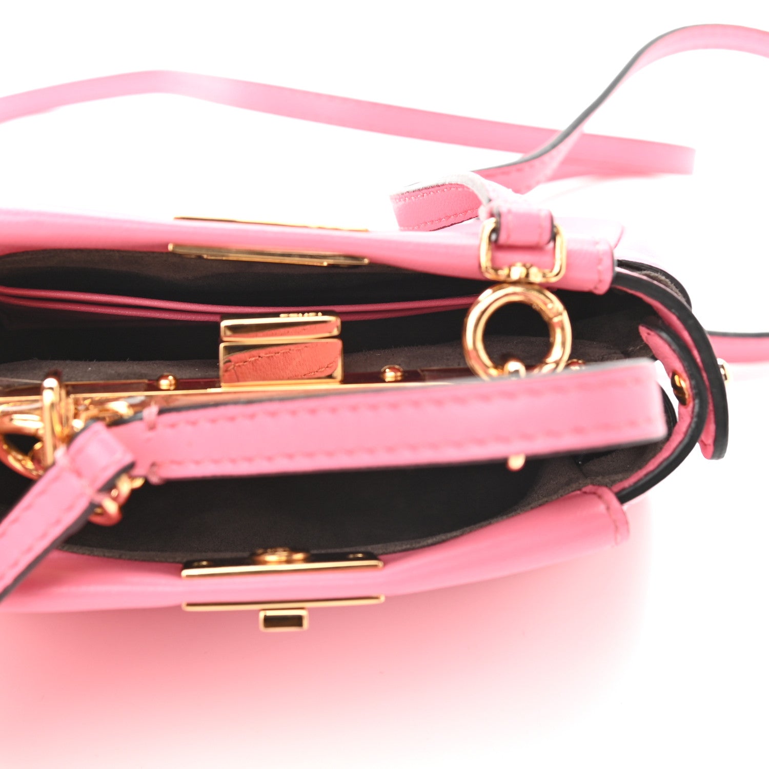 Fendi Shiny Nappa Micro Peekaboo Iconic Satchel Rosa Fluo 5 of 9