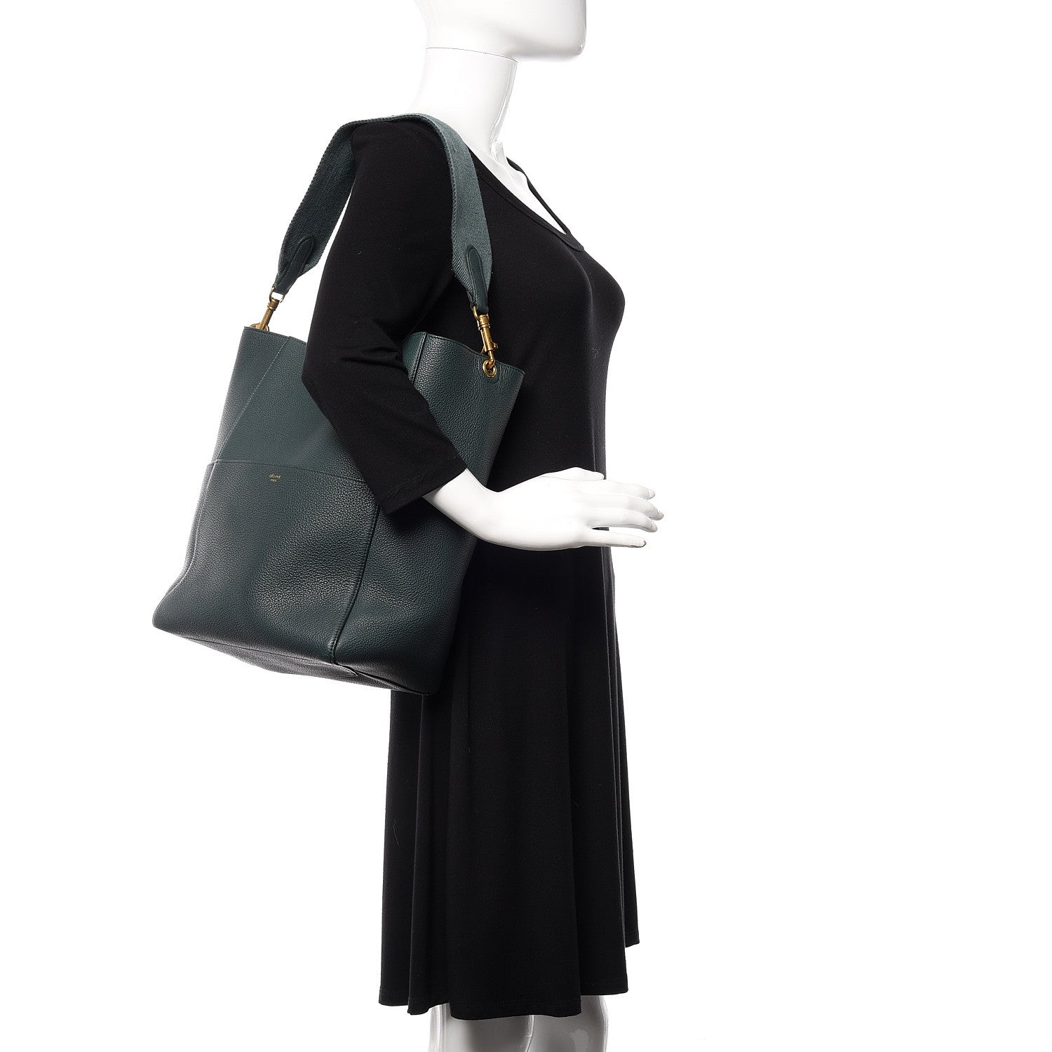 Celine Soft Grained Calfskin Sangle Bucket Bag Amazone 2 of 13