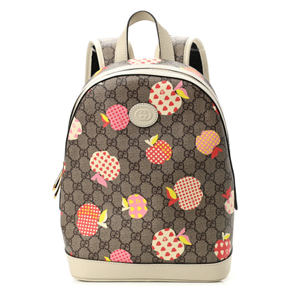 Gucci GG Supreme Monogram Les Pommes Small Retro Interlocking G Dome Backpack Beige Multicolor Mystic White 1 of 10
