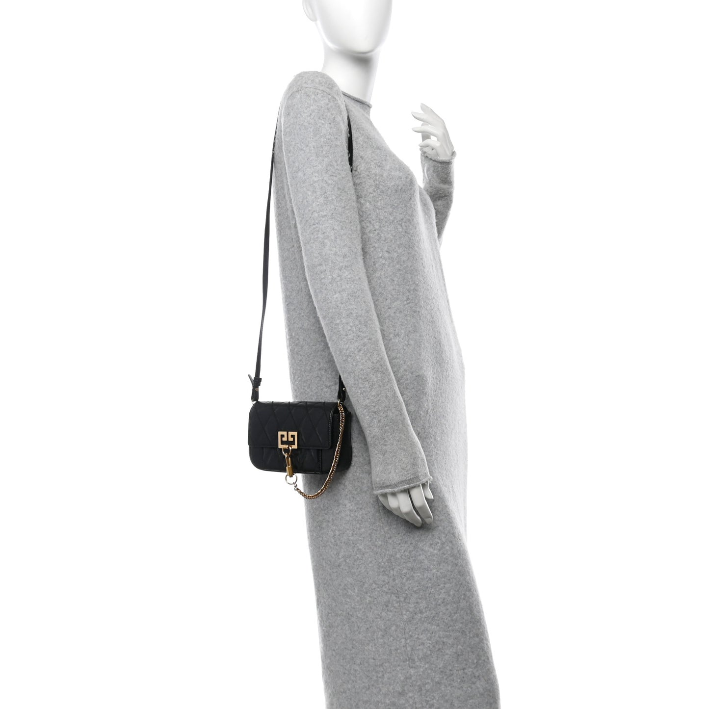 Goatskin Quilted GV3 Mini Pocket Convertible Bag Black