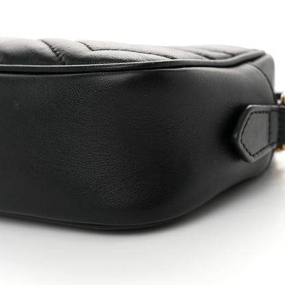 Gucci Calfskin Matelasse Mini GG Marmont Chain Shoulder Bag Black 10 of 15