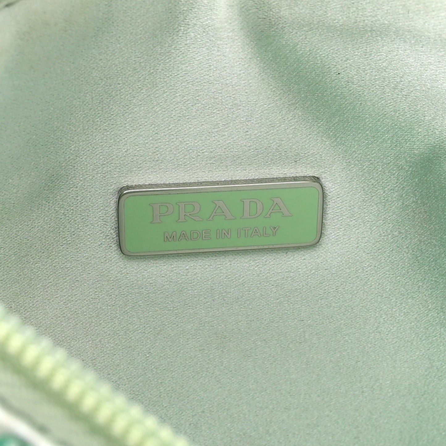 Satin Crystal Mini Re-Edition 2000 Bag Acqua