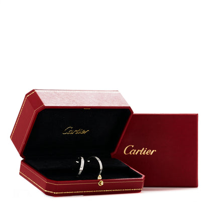 Cartier 18K White Gold Diamond Pave LOVE Hoop Earrings 4 of 4