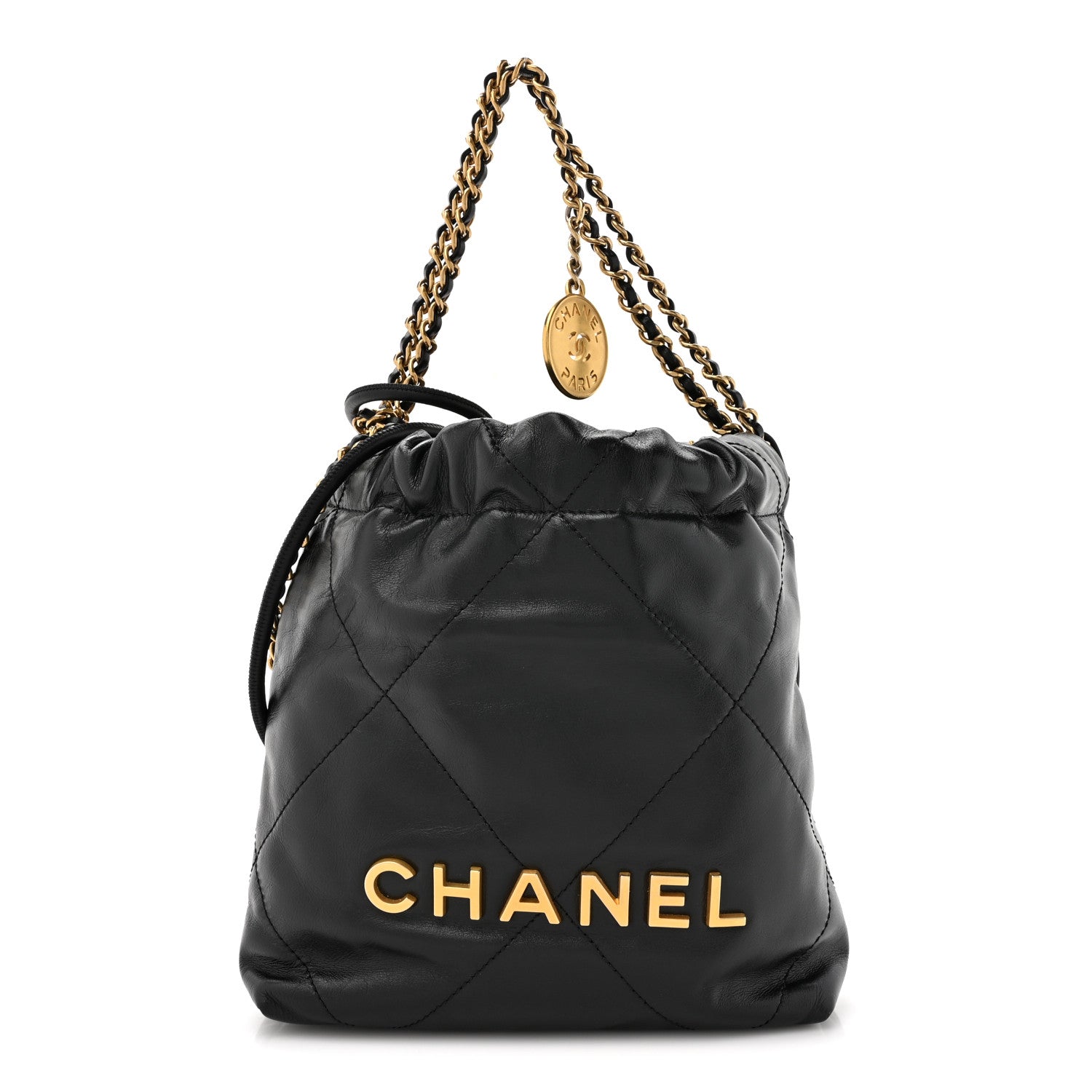 Chanel Shiny Calfskin Quilted Mini Chanel 22 Black 1 of 11