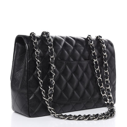 Chanel Caviar Quilted Jumbo Single Flap Black 3 of 12