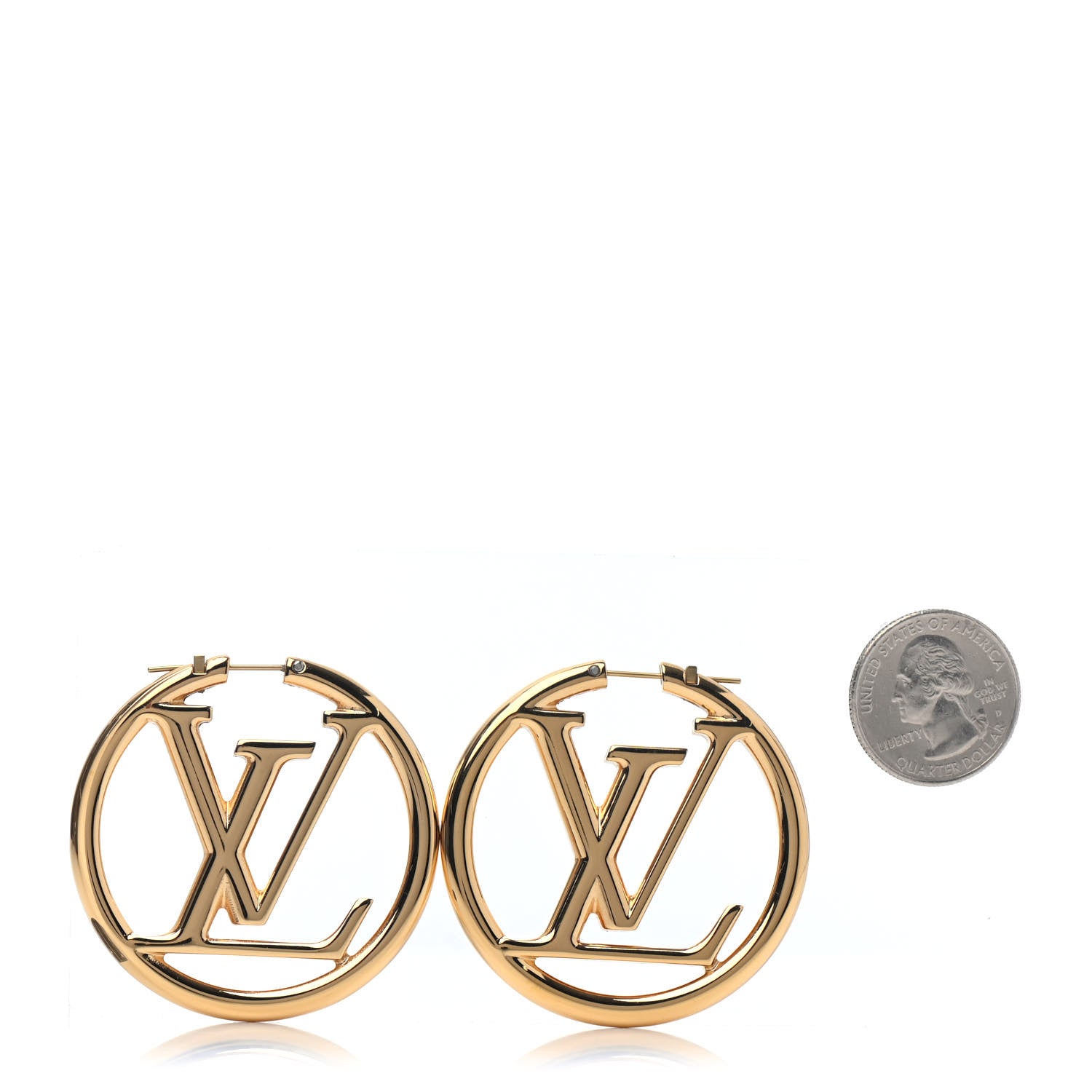Louis Vuitton Metal Louise Hoop Earrings Gold 2 of 4