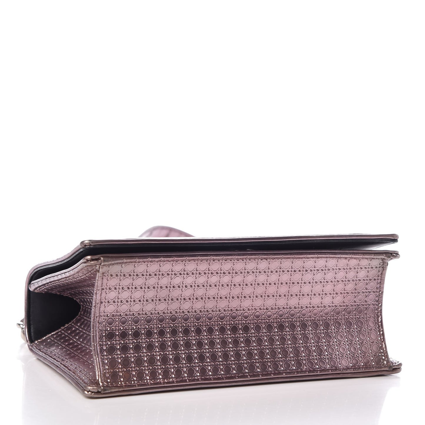 Metallic Patent Micro-Cannage Medium Diorama Flap Bag Pink