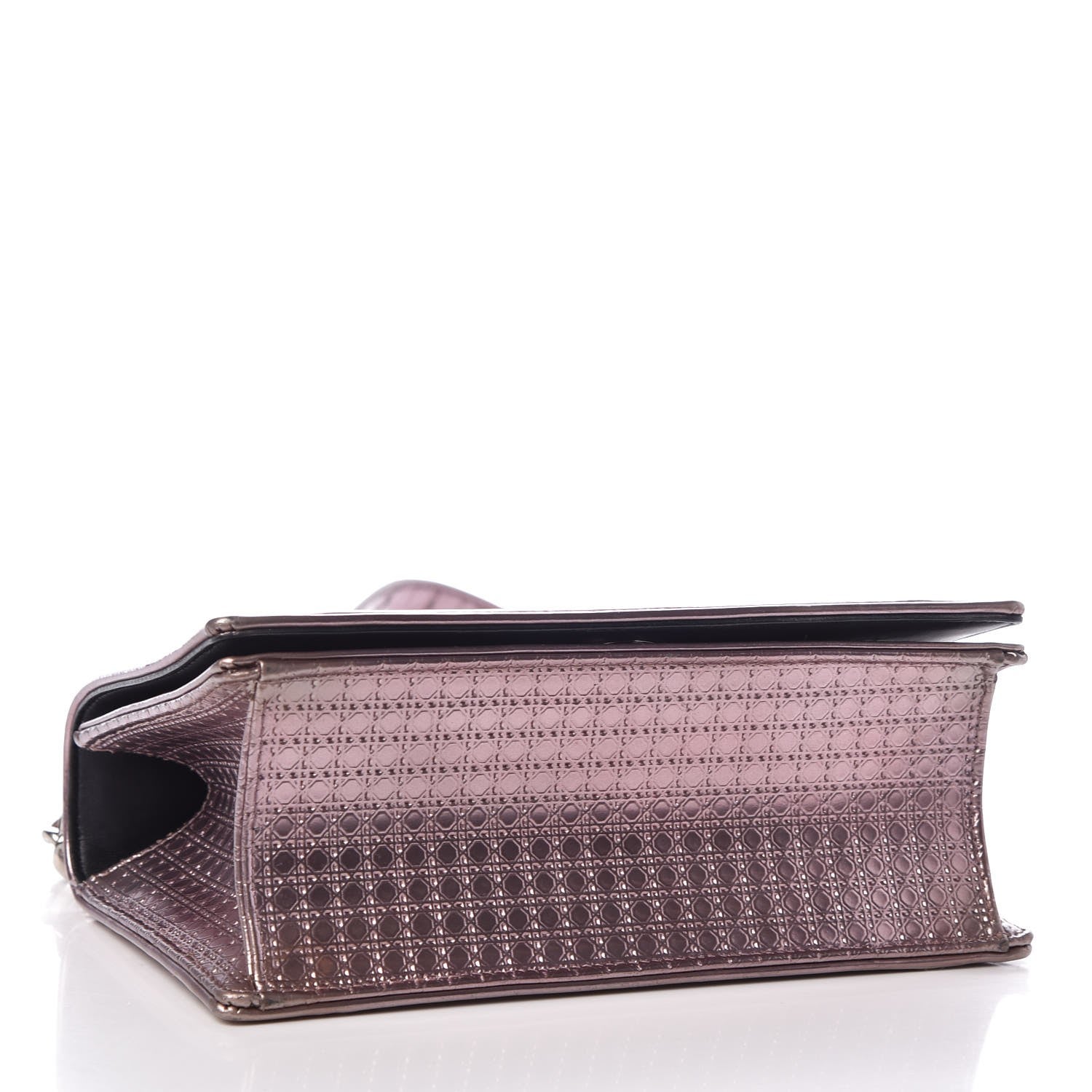 Christian Dior Metallic Patent Micro-Cannage Medium Diorama Flap Bag Pink 4 of 18