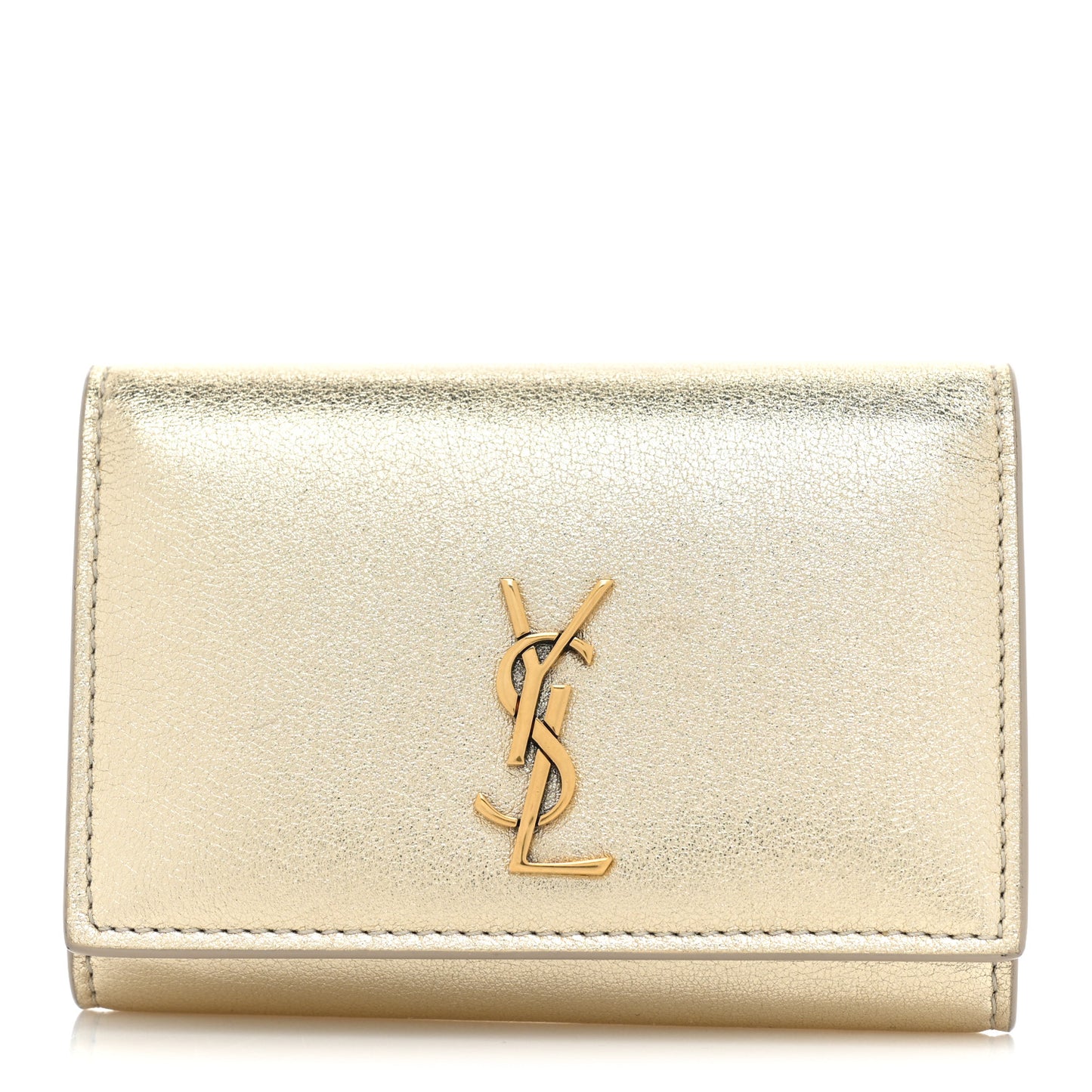 Metallic Calfskin Monogram Trifold Key Case Platino