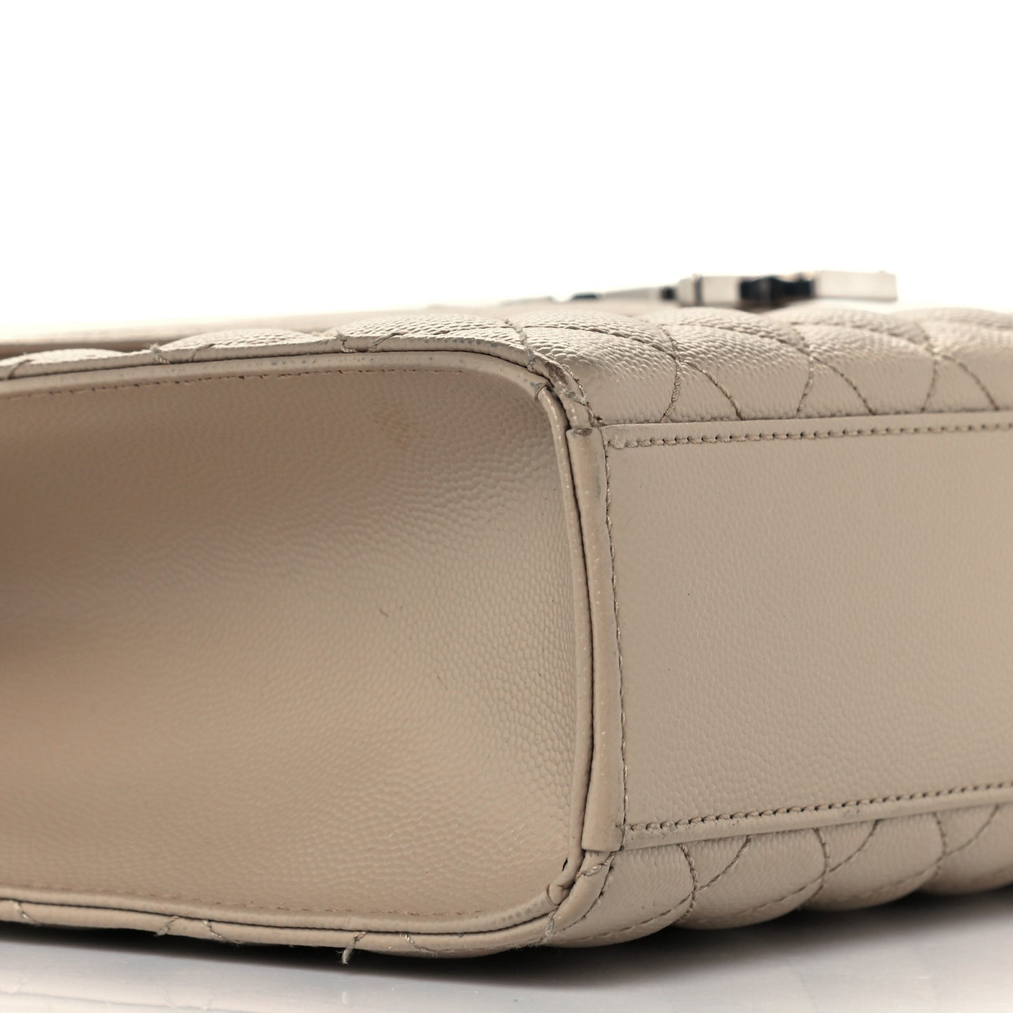Grain De Poudre Large Tri-Quilt Monogram Satchel Dark Beige