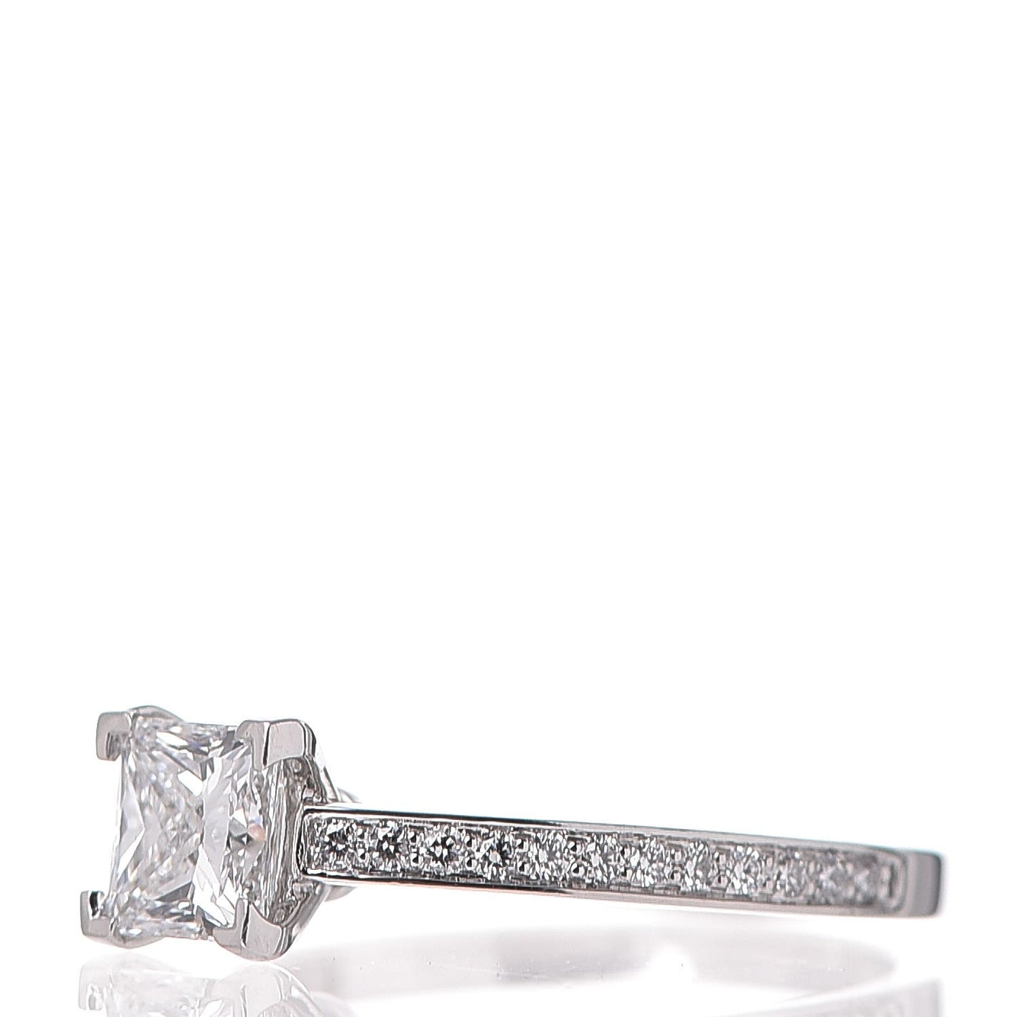 Platinum Diamond .94ct Princess Grace Engagement Ring 54.5 7