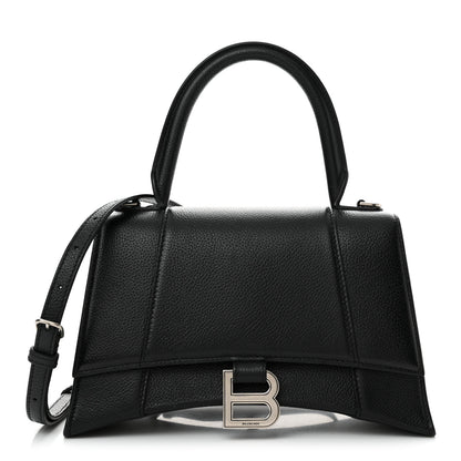 Balenciaga Grained Calfskin Small Hourglass Top Handle Bag Black 1 of 11