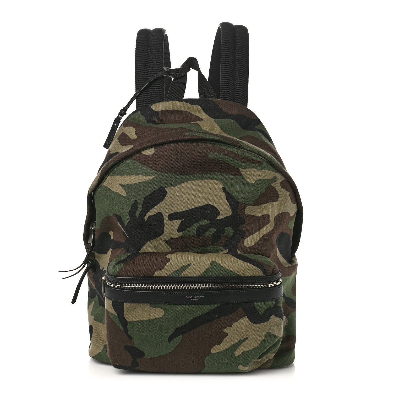 Saint Laurent Canvas Camouflage Print Hunting Backpack Khaki 1 of 8