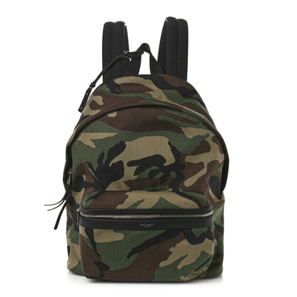 Saint Laurent Canvas Camouflage Print Hunting Backpack Khaki 1 of 8