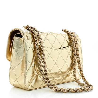 Chanel Hammered Metallic Calfskin Quilted Small Double Flap Gold 3 of 12